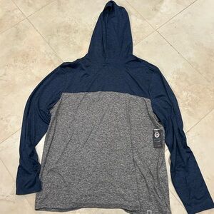 Men's Blue and Gray Performance Hoodie